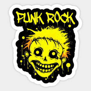 Punk Rocker Trippy Face - Punk Rock Sticker